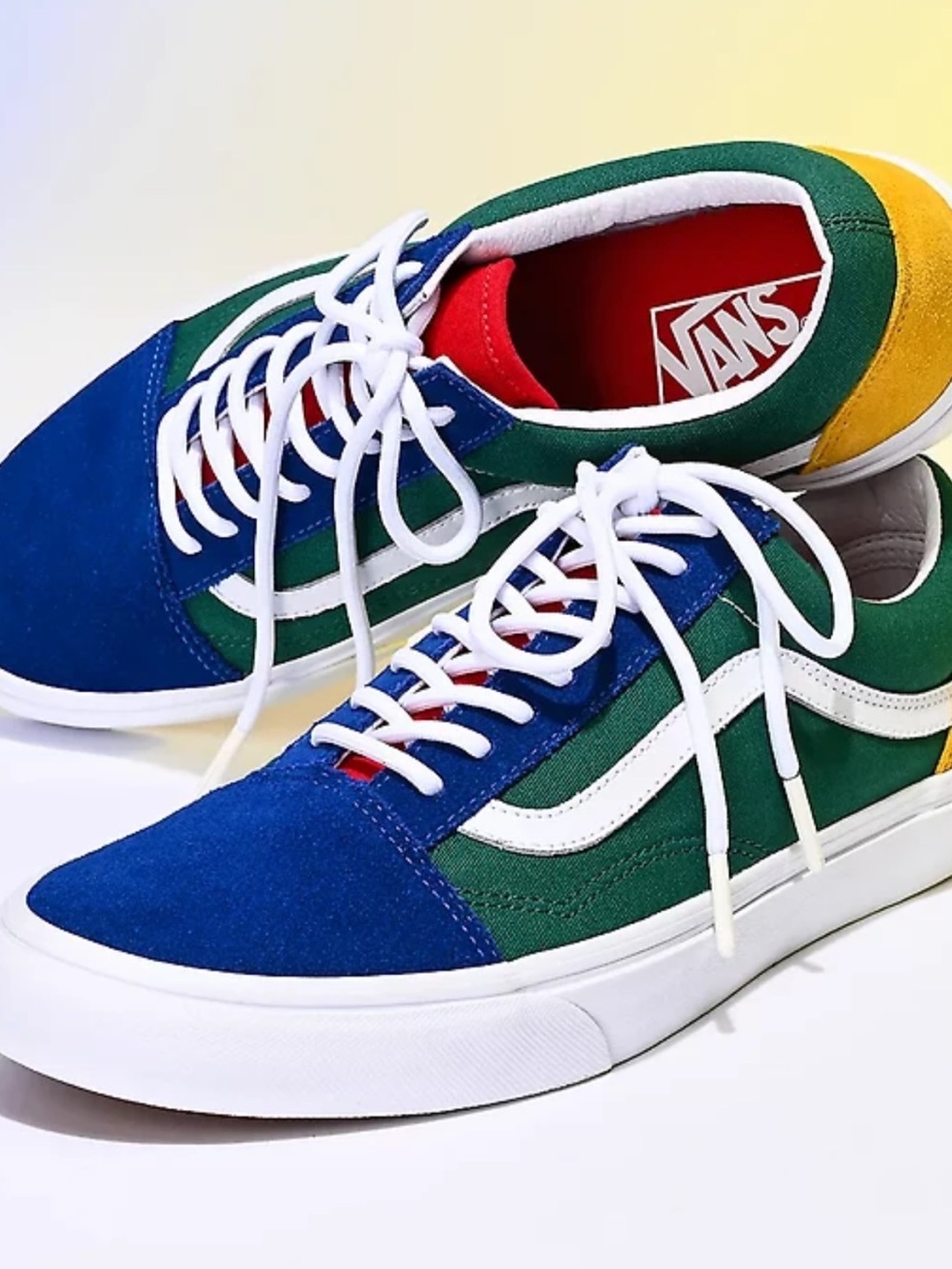 Vans Old Skool Sneakers in Blue, Green, Yellow & Red